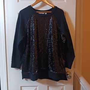 NEW Sequin sweat shirt,Isaac Mizrahi